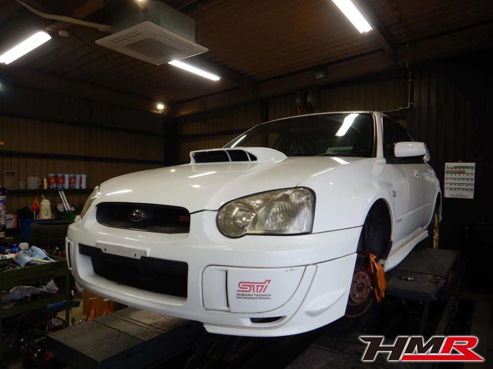 純白のラリーカー！インプレッサ WRX STI(GDB)の納車前の点検整備を行いました！